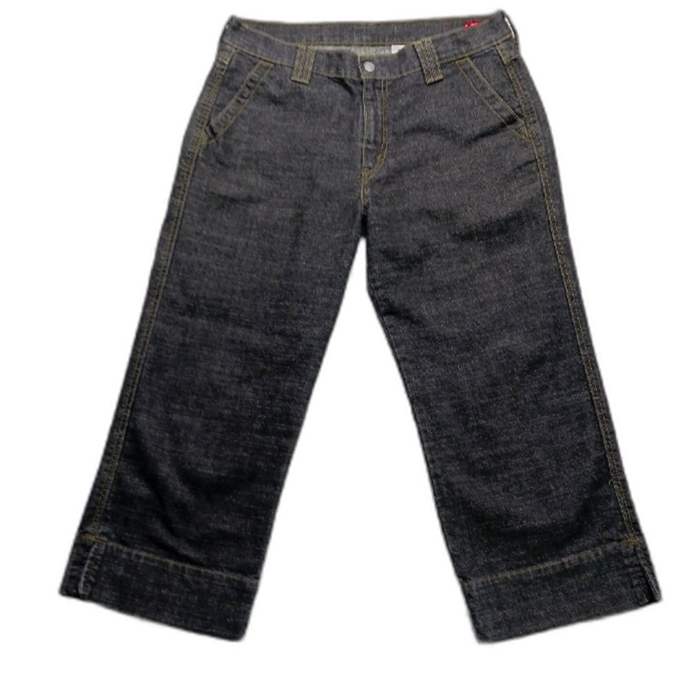 Levi's Outback Wide Leg Capri Women's 12. Black Stretch Denim. 4 Pocket.